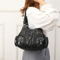 Bolso De Hombro Vintage Yogodlns Para Mujer En Cuero PU Suave Gran Capacidad Bolso De Mano Moda Con Manija De Color Stitching - details 2