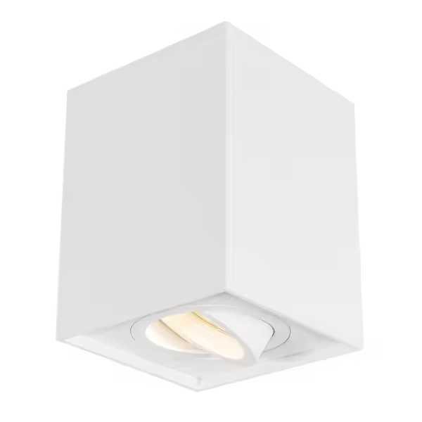 IluminaShop - Plafon de Superficie Basculante Cuadrado Blanco para GU10/MR16 - 1