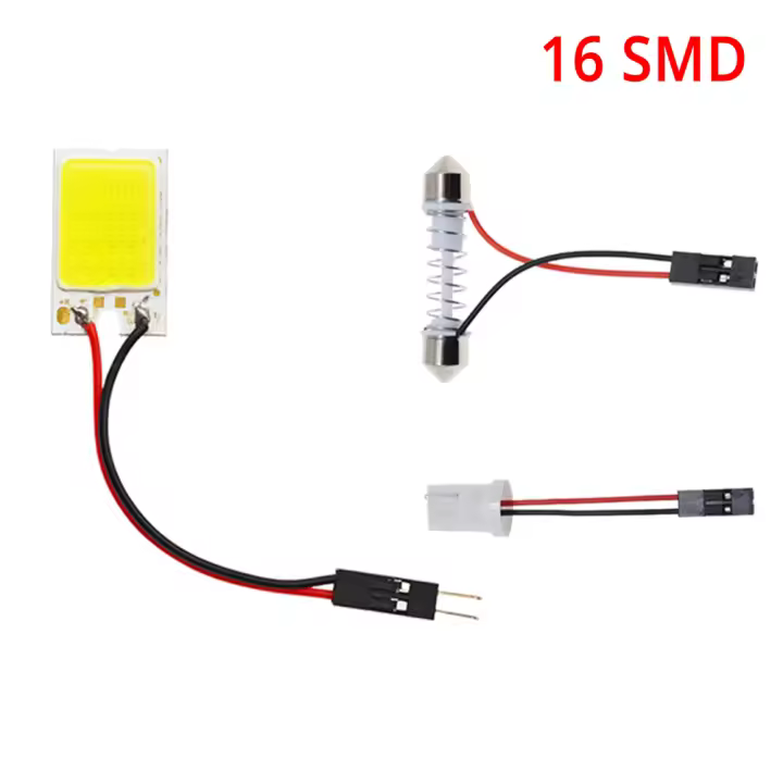 Lámpara LED T10 C5W Para Coche 16/24/36/48SMD Blanco Luz Interior De Auto Lámpara De Lectura Panel Super Brillante Faros De Placa De Licencia - 1