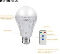 Bombilla LED Recargable Con Control Remoto Luz Blanca Cálida Lámpara De Emergencia Sin Control Remoto Vida Útil De 25000 Horas - details 0