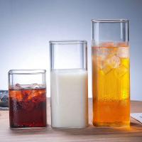 Vaso De Leche Para Té De Vidrio Borosilicato Transparente Cuadrado Eco-amigable Para Bebidas Frías Y Calientes 250/350/450ML - details 3