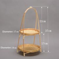 Cesta De Frutas Hecha a Mano Con Paja De Bambú Estante De Almacenamiento Para Cocina Tamaño 1/2/3 Capas Bandeja De Servicio Decorativa - details 2