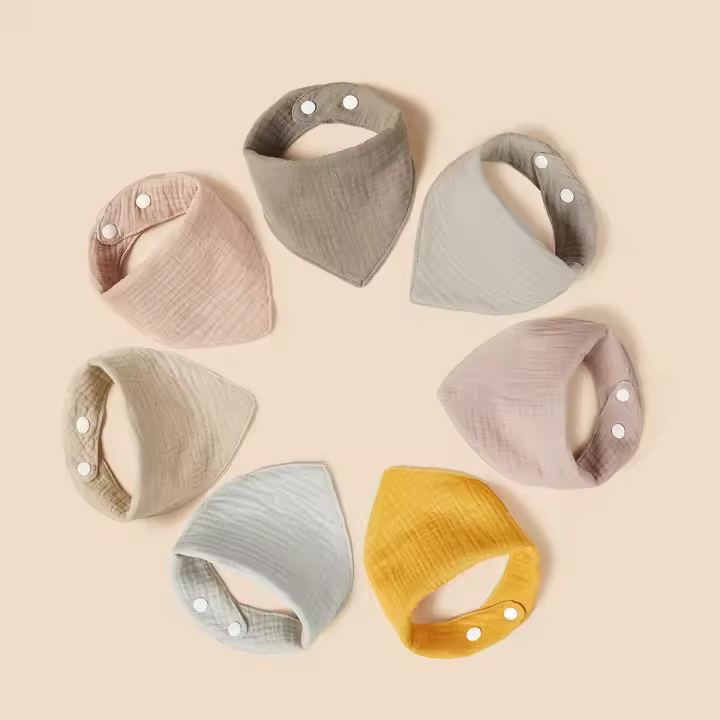 Set De 7 Pañuelos Para Bebé Algodón Sólido Para Lágrimas Y Comidas Regalo Para Niños Y Niñas De 0-24 Meses - 1