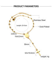 Pulsera De Rosario Cruz LUXUSTEEL Para Mujeres Y Hombres Joyería Cristiana Religiosa Ajustable Cadena De Enlace Metálica De Moda - details 0