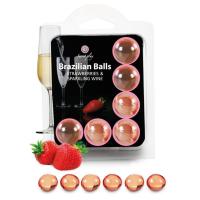 Brazilian Balls Sabor A Fresa Pack De 2 o 6 Unidades Secret Play Bolas Brasileñas Strawberry O Strawberries & Sparkling Wine A Base De Aceite Para Masaje Preliminares O Sexo Oral Aptas Penetración Anal Y Vaginal No Compatibles Con Preservativos De Látex - details 3