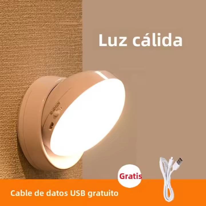 Lámpara Nocturna Recargable USB Con Sensor De Movimiento 360° PIR Luz LED Eficiente Para Dormitorio Armario Cerca De La Cama Escaleras Inteligente - 1