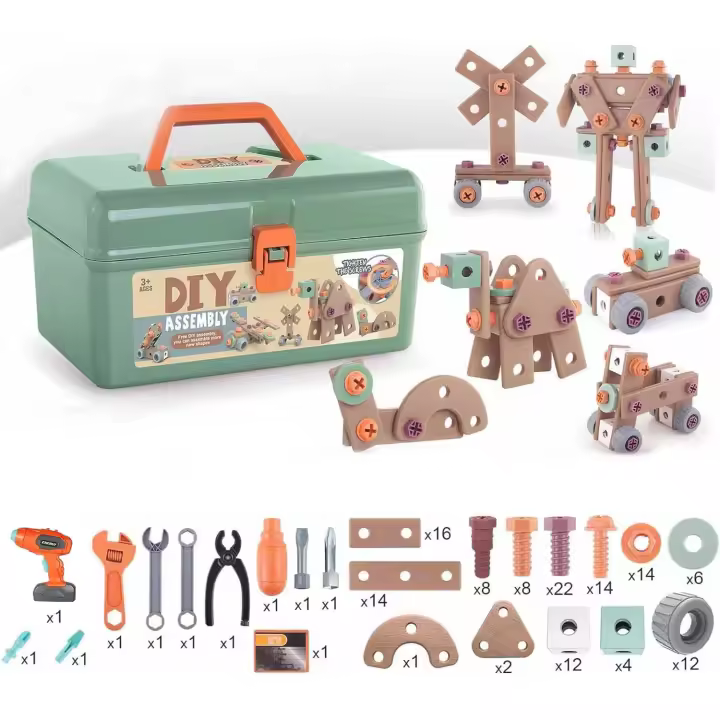 Juego de herraciones para niños, Caja de herraciones de 144 piezas, juguetes de construcción STEM, juego de simulación, juego de herranzas para niños de 4 A 6 años, Gift de cumpleaños de Navidad - 1