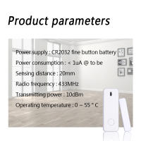 Sensor De Puerta Y Ventana Inalámbrico 433MHz Mini Alarma De Seguridad Sensor Inteligente Para Recordatorio De Apertura De Puertas Accesorios De Alarma De Hogar - details 5