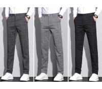 Pantalones Largos De Negocios Para Hombre Con Rayas Y Cuadros De Alta Calidad Pantalones Casuales De Color Sólido De Pierna Larga Para Oficina Marcas De Ropa - details 7
