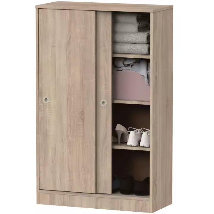 Armario Bajo Auxiliar Turín 2 Puertas 3 Estantes Cambrian Multiusos Almacenaje Mueble 120x74x33 cm - 1