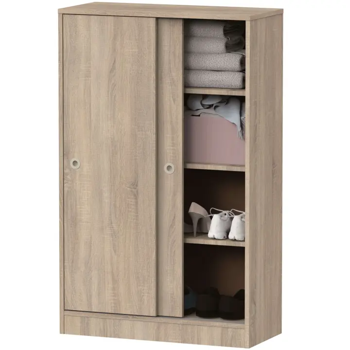 Armario Bajo Auxiliar Turín 2 Puertas 3 Estantes Cambrian Multiusos Almacenaje Mueble 120x74x33 cm - 1