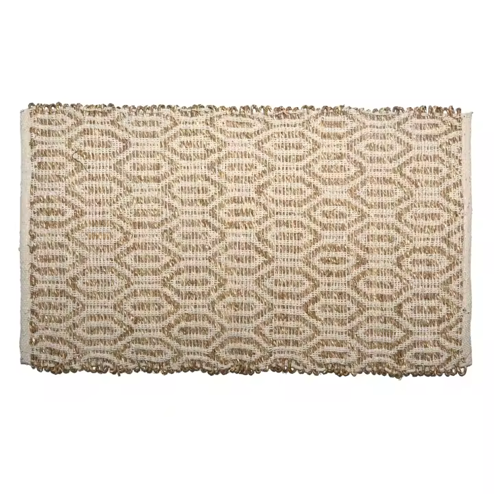 CAPRILO REGALOS & DECORACIÓN Alfombra Rectangular Decorativa de Yute "Cenefas-Bohemio". Decoración del Hogar. Regalos Originales. Dormitorios y Salón. Textil. 80 x 50 x 1 cm - 1