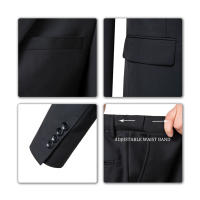 Traje De Dos Piezas Para Hombre Clásico 2 Botones Traje De Oficina Con Chaqueta Y Pantalones Talla Regular Material Polyester Y Viscosa Adecuado Para Bodas Y Todas Las Estaciones - details 4