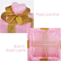 Caja De Regalo Forma De Corazón Rosa Con Luz Para Decoración De Bodas Y Fiestas Decoración De Dormitorio Arreglo De Ambiente! - details 3
