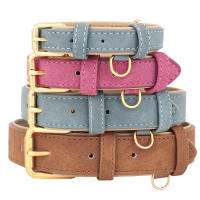 Collar De Cuero Genuino Para Perros Duradero Y Ajustable Con Colgante Suave Para Pequeños Medianos Y Grandes Razas Incluye Pitbull Pug - details 2