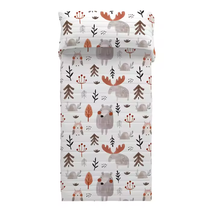 COLCHA BOUTI INFANTIL 100% ALGODÓN WILD FOREST ICEHOME FABRICADO EN ESPAÑA - 1