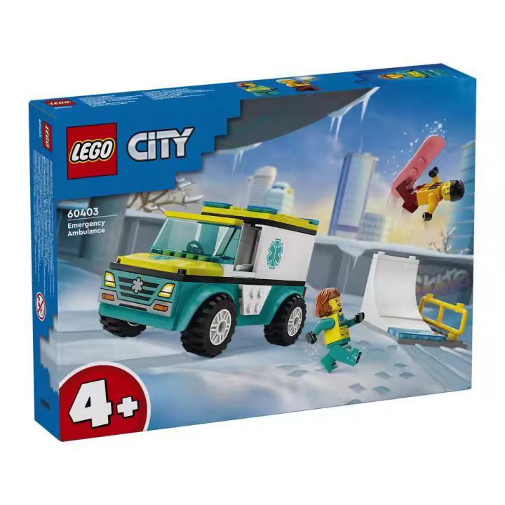 Lego City Ambulancia de Emergencias y Chico con Snowboard 60403 - 1