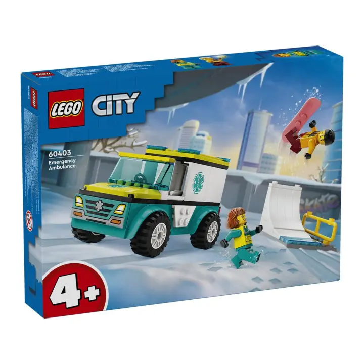 Lego City Ambulancia de Emergencias y Chico con Snowboard 60403 - 1