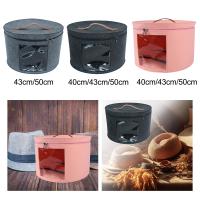 Caja De Sombreros Para Mujeres Y Hombres Con Tapa Antipolvo Portátil Organizador De Almacenamiento Para Sombreros Viaje Caja De Sombreros Para Sala De Estar Armario Oficina - details 2