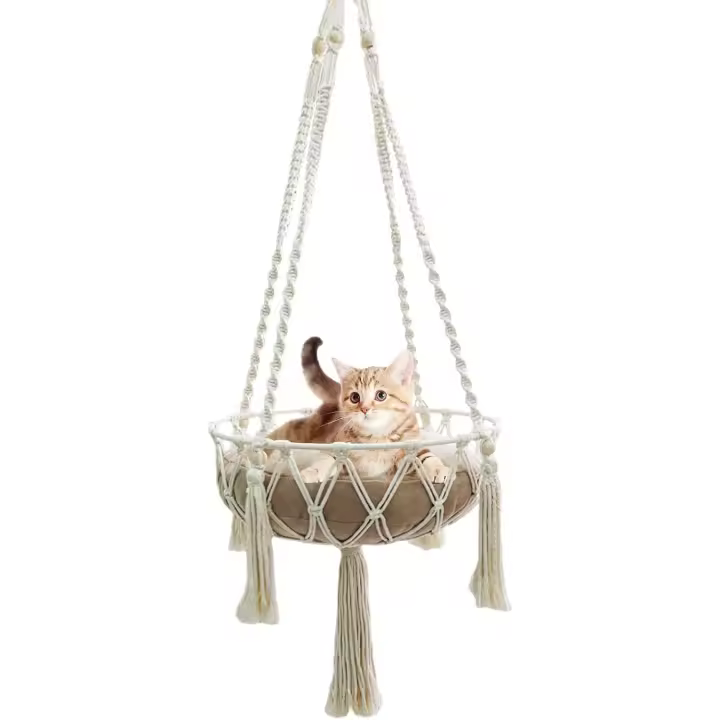 Cama de macramé para Gato, hamaca para Gato, Columbio de Gato para Colgar Nidos de Gato, Cama para mascotas - 1