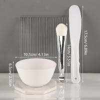 Set De 5 Piezas De Silicona Blanca Para Mezclar Máscaras De Cara Herramientas De Cuidado De La Piel Para Mujeres Y Chicas Belleza Salón Cosméticos - details 9