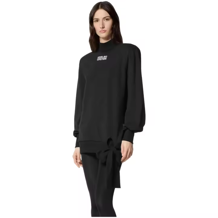 VERSACE JEANS COUTURE - Vestido Sudadera con Logo Bordado y Lazada - 1