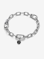 Pandora - Charm Colgante mini with Corazón de Chakra Negro de Pandora ME - Plata de Letra - details 1