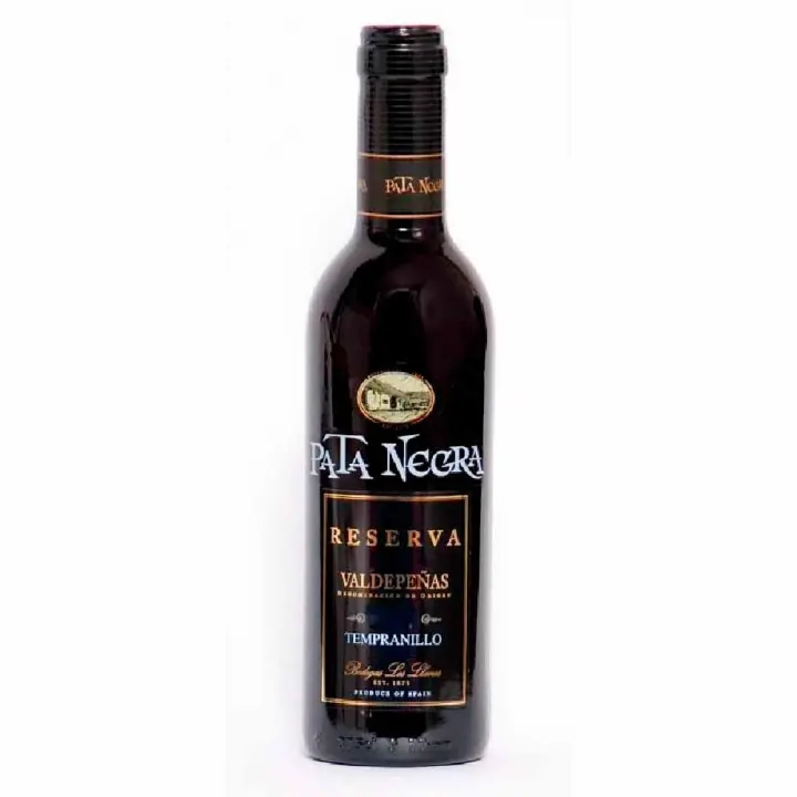 Pack de 12 Botellas botellines Vino Pata Negra Valdepeñas Reserva 375ml - Vinos para Detalles de Bodas - 1