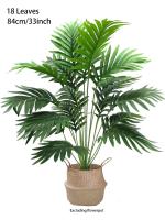 1pc Hojas De Palma Artificial 24 Hojas Hoja De Tortuga Falsa Monstera Grande Hojas De Palma Tropical Para Exterior Imitación De Hoja - details 2