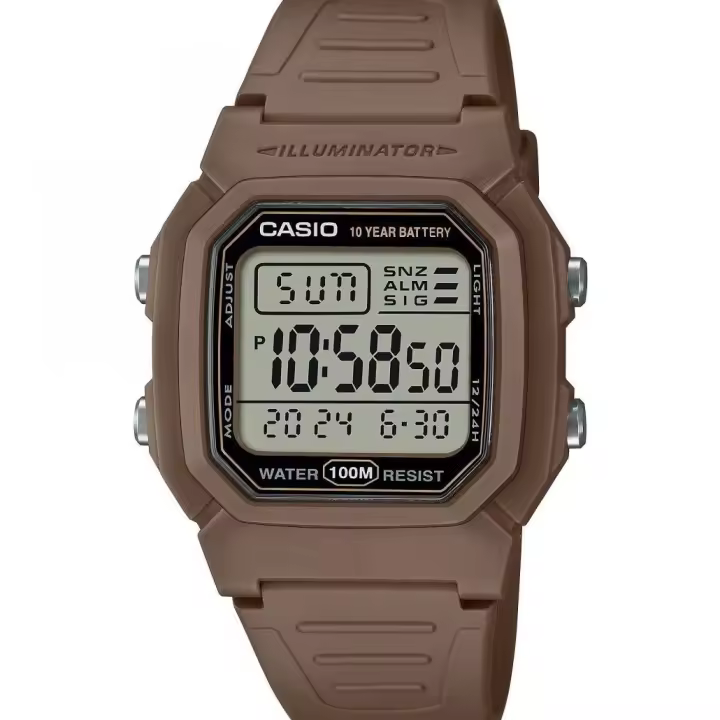 Reloj digital unisex clásico Casio W-800H-5AV 100m WR 10 años batería Hora Mundial Hora Dual Illuminator - 1