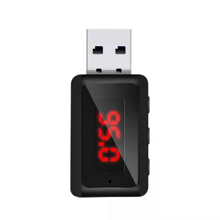 Transmisor FM con Bluetooth 5,3 para Coche, dispositivo con microfono, Manos libres, receptor de Audio Estéreo sin pérdidas, música, Pantalla LED, adaptador inalámbrico USB - 1