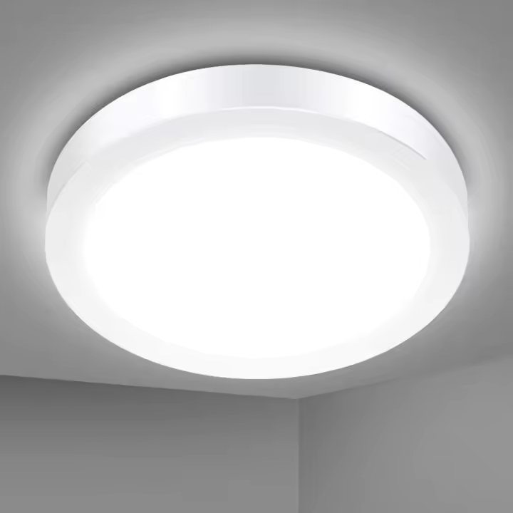 Lámpara de techo LED, 18 W, 1700 lm, resistente al agua IP54, moderna, delgada, redonda, luz blanca fría de 5000 K, adecuada para baño, dormitorio, cocina, sala de estar, balcón, pasillo [Clase energética A+] - 1