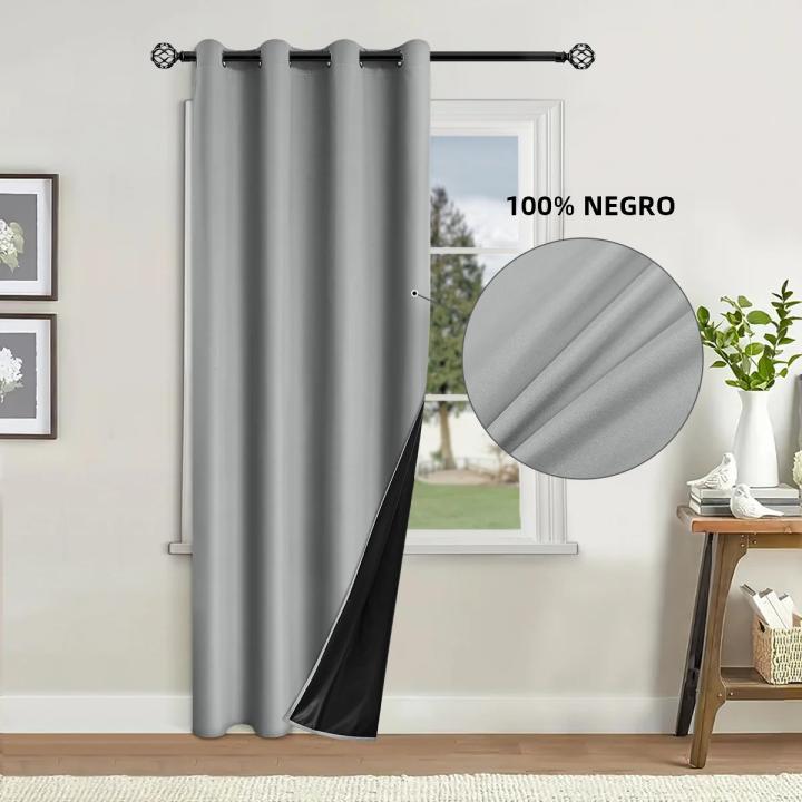 Cortina De Blackout Con Acabado Aislante a Prueba De Luz 1 Panel Ideal Para Sala De Estar Dormitorio Cocina Baño Decoración De Hogar