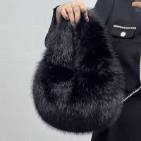 Elegante Bolso De Noche Para Mujer En Color Blanco Falso Peluche Suave Y Compacto Con Cierre De Cremallera Lining De Poliéster Perfecto Para Eventos Formales - details 1