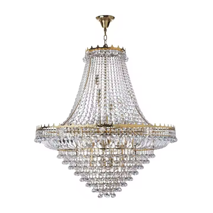 Araña clásica Versalles acero oro cristal 19 luces E14 - 1