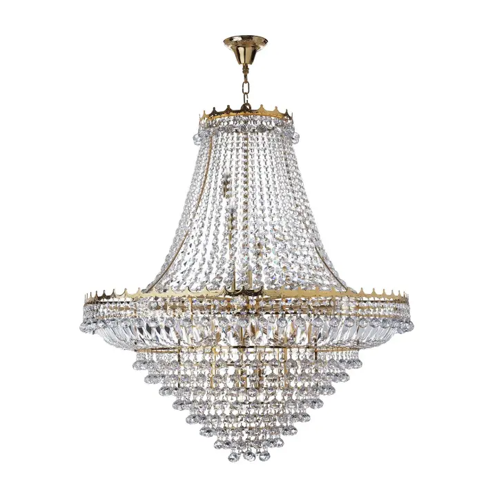 Araña clásica Versalles acero oro cristal 19 luces E14 - 1