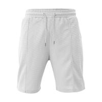 Traje Casual Para Hombre Verano European Y American Con Camisa De Encaje Sólido Y Pantalones Cortos Estilo Libre Con Cuello Redondo - details 12