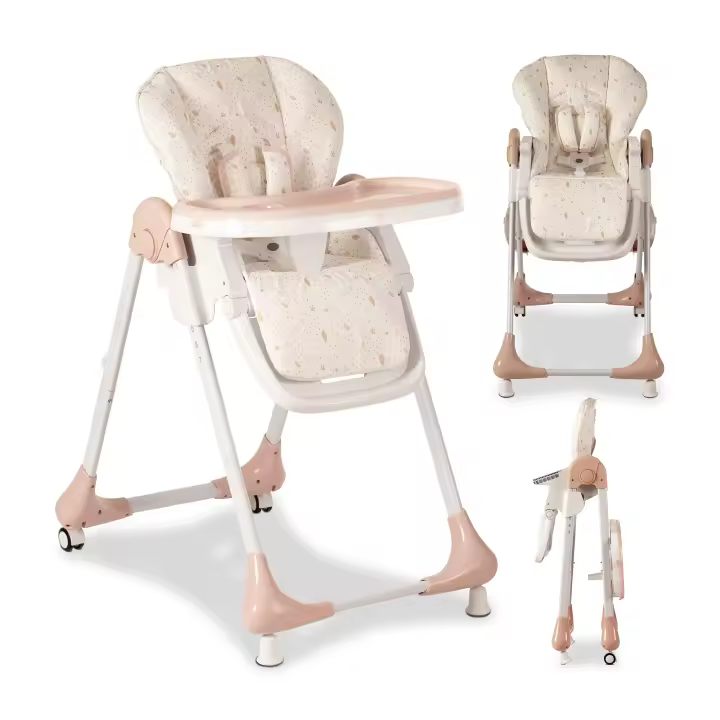 Asalvo Trona Chef Forest – Trona Evolutiva con Altura Ajustable, Respaldo Reclinable, Sistema Antideslizante y Ruedas, Bandeja Doble y Textil Lavable - 1