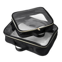 Bolsa De Maquillaje Portátil Para Viajes Transparente Y Impermeable Organizador Grande De Cosméticos Para Mujeres Estuche De Belleza - details 4