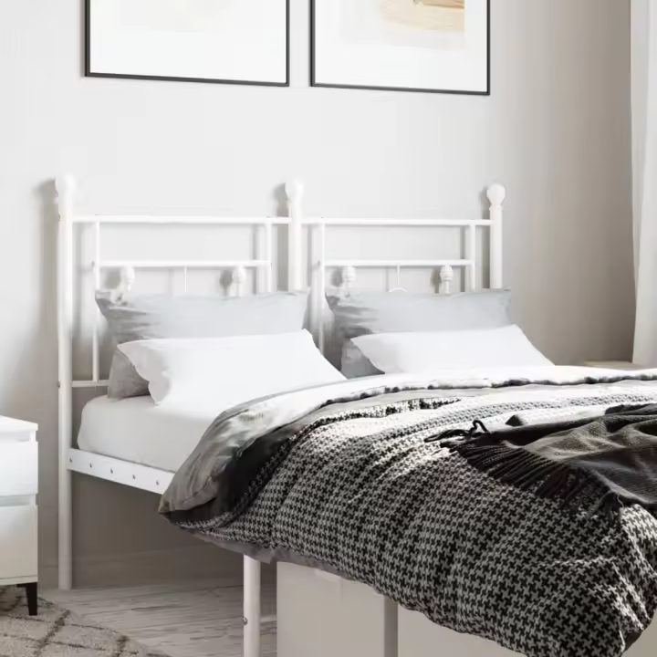 vidaXL Cabecero de metal blanco 120 cm - 1