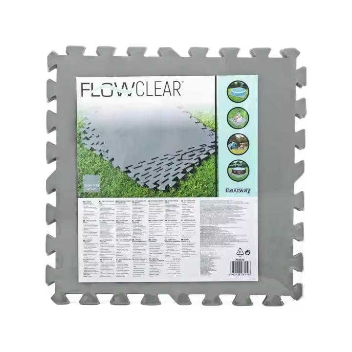 Suelo Protector de Polietileno Esponjoso Gris 9 piezas de 50x50 cm. Bestway 58639 - 1
