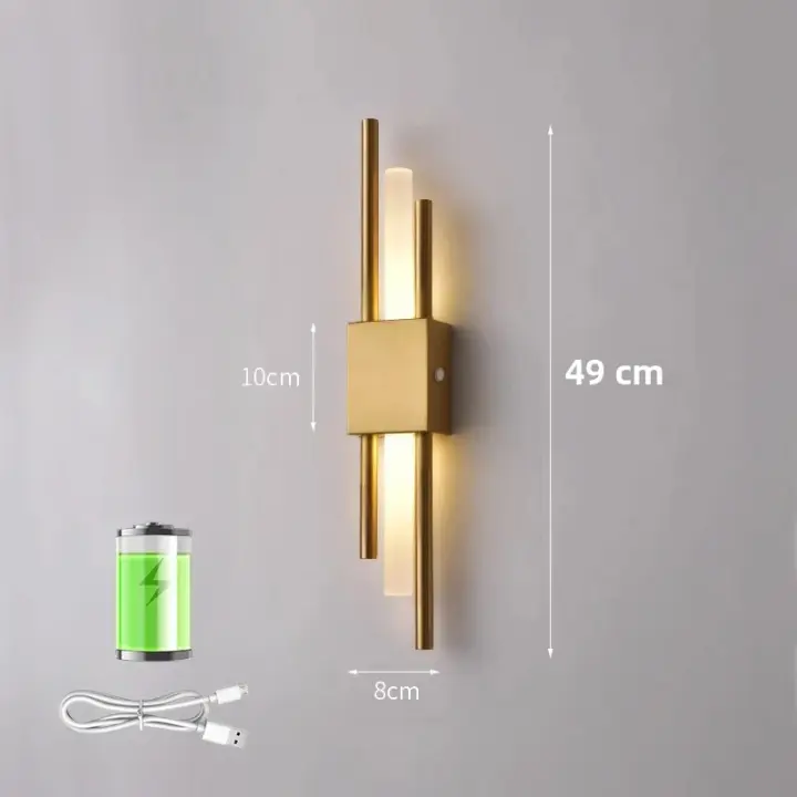 Lámpara De Pared LED Nórdica Recargable Para Interior Iluminación De Dormitorio Y Sala De Estar Decoración Para Escaleras Material De Hierro Y Acrílico Fuente De Alimentación AC 90-260V - 1