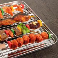 6Pcs Chinchetas Profesionales Para Parrilla BBQ Longos De Acero Inoxidable 340 Herramientas Para Alimentos Al Aire Libre Fácil De Limpia - details 1