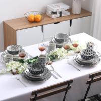 MALACASA Juego de Vajilla de Porcelana Japonesa Pintada a Mano de 16 Piezas con Diseño Único y de Tendencia - details 5