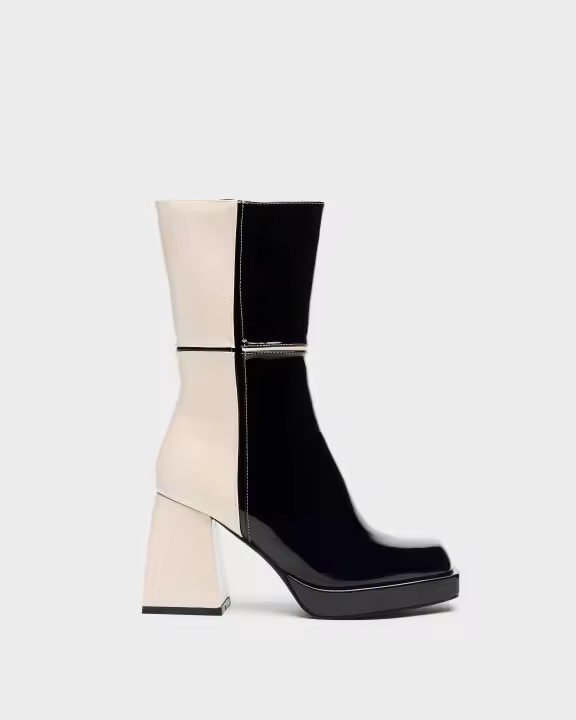 MIM Amie Botas con tacón para mujer negras en charol sintético 9389158695242 - 1