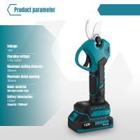 tijeras de podar eléctricas sin escobillas, podadora de árboles frutales, bonsái, recargable, 2 engranajes, bateríaFor  Makita de 18V, 30mm， tijeras,Con pantalla digital - details 7