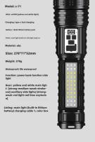 Linterna Táctica De Doble Fuente De Luz Blanco Y Amarillo 100000Lm Alta Potencia Con Luz Lateral COB Spot De Emergencia - details 18