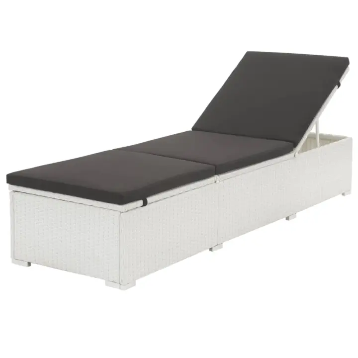 vidaXL Tumbona con cojín ratán sintético Negro, Marrón, Gris Sillas de Exterior Ideal para jardín, playa, piscina, terraza Tumbona Piscina Tumbonas Playa Tumbonas Jardín Exterior - 1