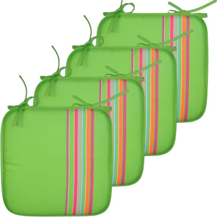 COSHANO Cojines Acolchados para sillas de Cocina, cojin para terraza, jardín, balcón, Comedor. Tamaño 38x38cm. (Verde 4 Pzas) - 1