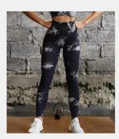 Leggings De Yoga Para Mujer Cintura Alta Sin Costuras Tie Dye Scrunch Butt Levantador Talla Elástica Pantalones De Yoga De Nylon Y Spandex - details 12